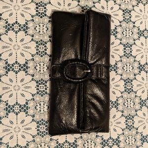 Gaya black vegan leather clutch. Like new.